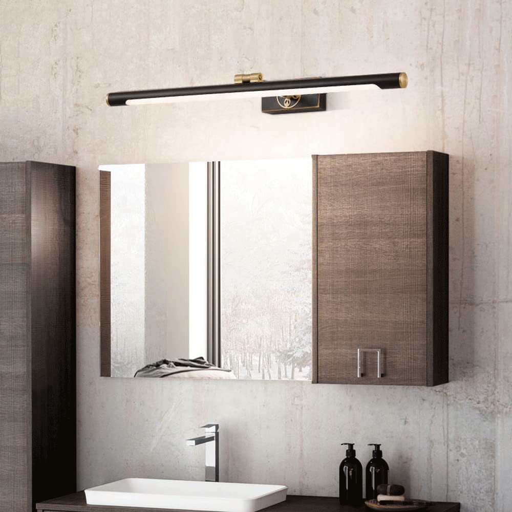 Led Spiegelfrontleuchte Moderne Kupferwandleuchte, Badezimmerbeleuchtung Acryllampenschirm Über Spiegelleuchte, Einziehbarer Lichtarm Bilderleuchte Für Schlafzimmer Wohn,Dark-45cm