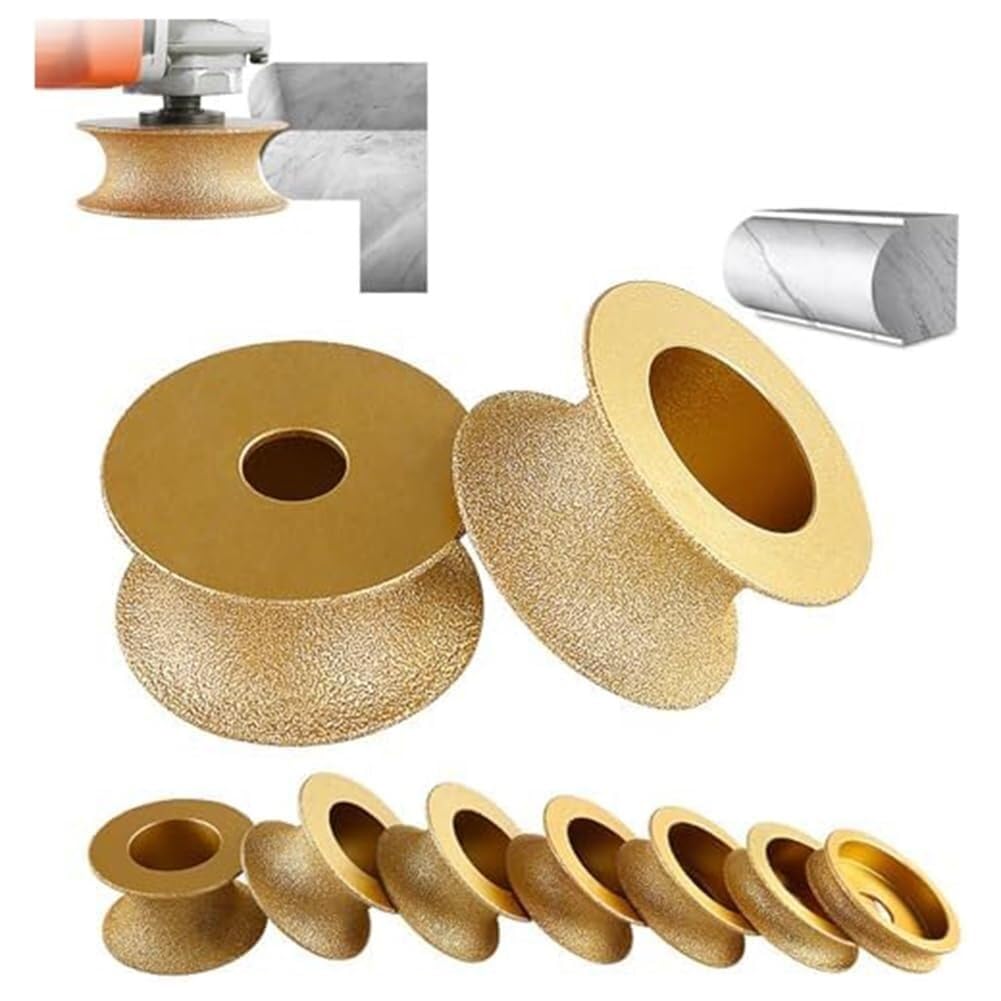 Fresa Diamantata 35mm per Bordi, Punta Rotonda per Smussare Piastrelle Marmo Granito Ceramica, Utensile Manuale per Lavori di Rifinitura a Secco e ad Acqua