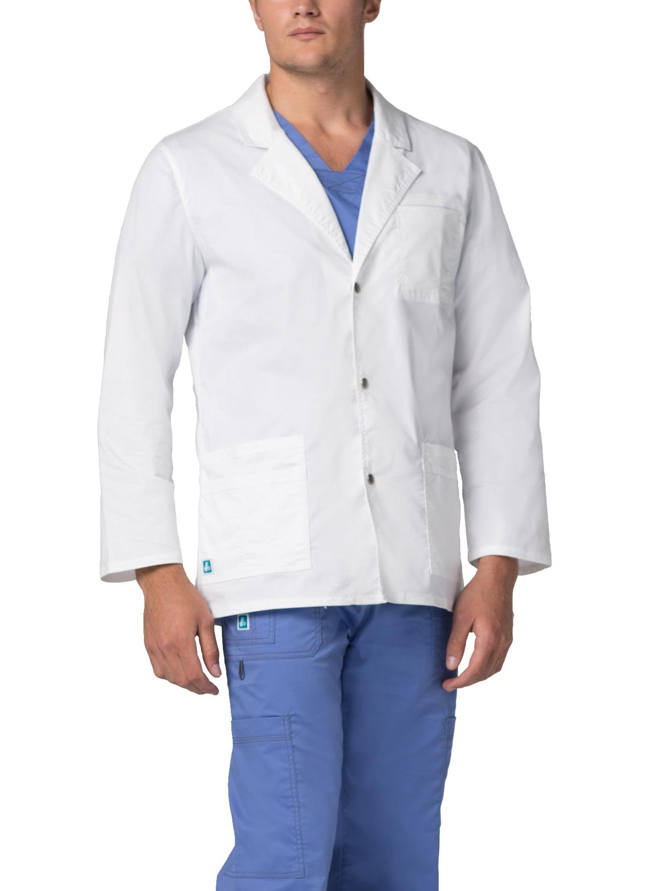 Adar Universal Stretch Lab Coat for Men - 31" Snap Front Lab Coat