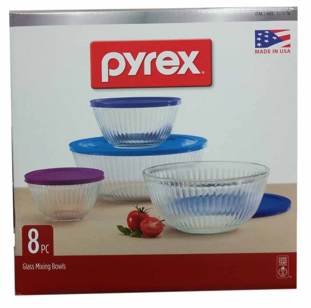 Pyrex Piece Ribbed Bowl Set Including Blue Desertcart