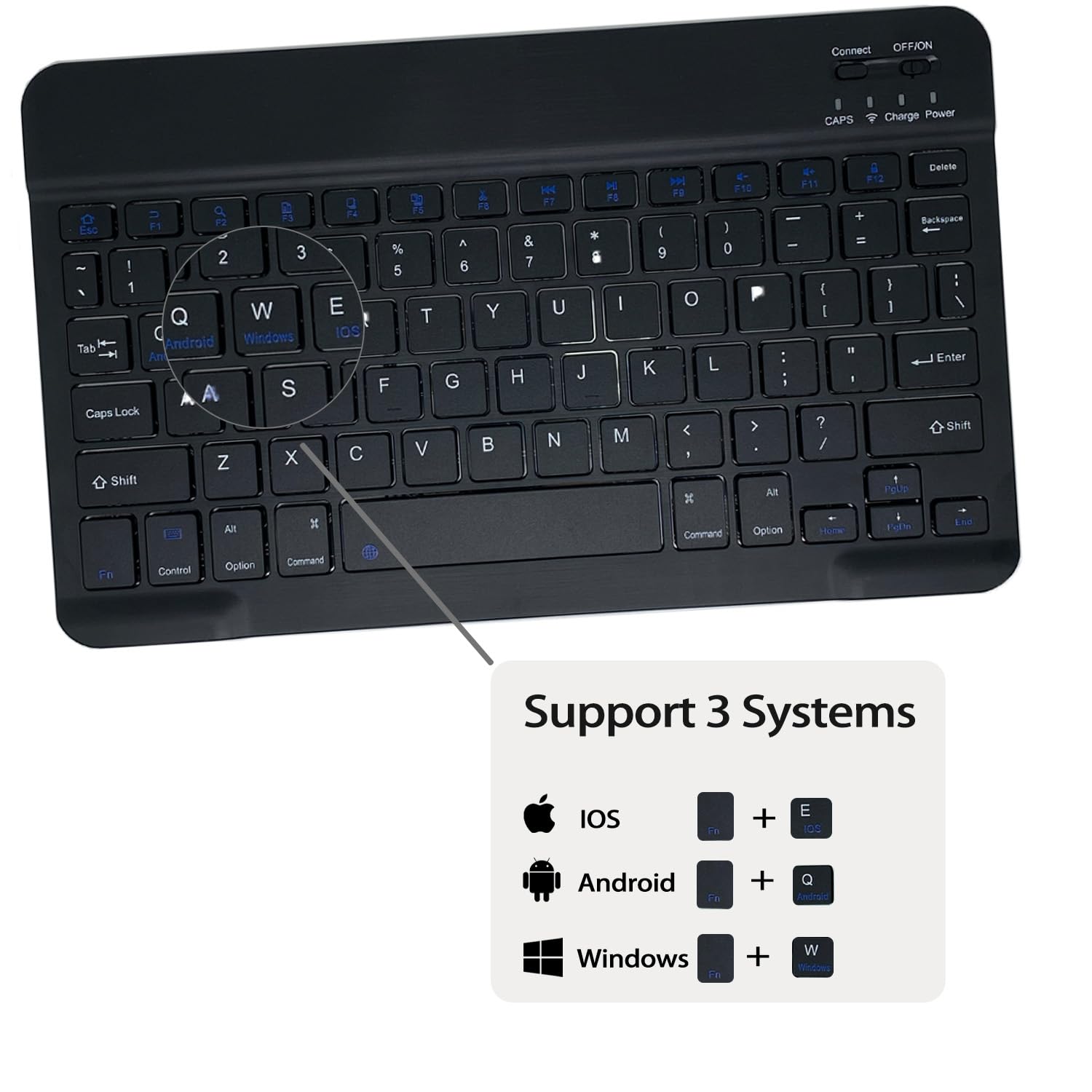 Custodia con Tastiera per Lenovo Tab M10 3ª Generazione da 10,1 Pollici Cover con Tastiera Wireless Magnetica Rimovibile QWERTY per Tab M10 (3ª Generazione), Nero