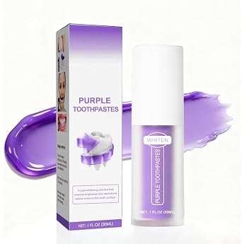 Purple Toothpaste White Teeth Purple Teeth Whitening Toothpaste Purple Toothpaste Teeth Whitening and Gum Removal 30 ml Dispenser for Radiant White Teeth Against Tea and Coffee Stains