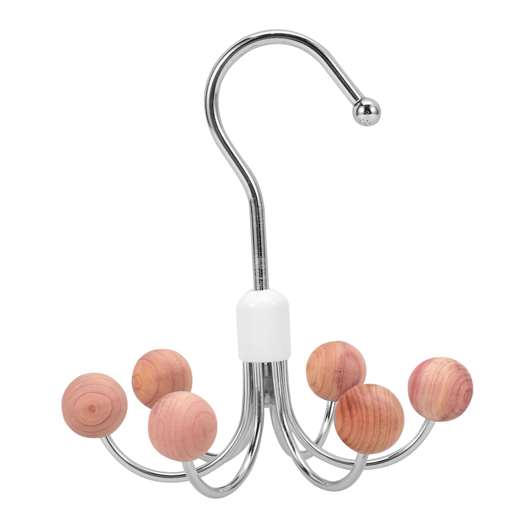 SOLUSTRE Rotatable Hook Belt Organizer Multifunctional Storage Rack for Clothes Shoes Bags Accessories Home Decor Space Saving for Closets and Entryways Cedar Finish