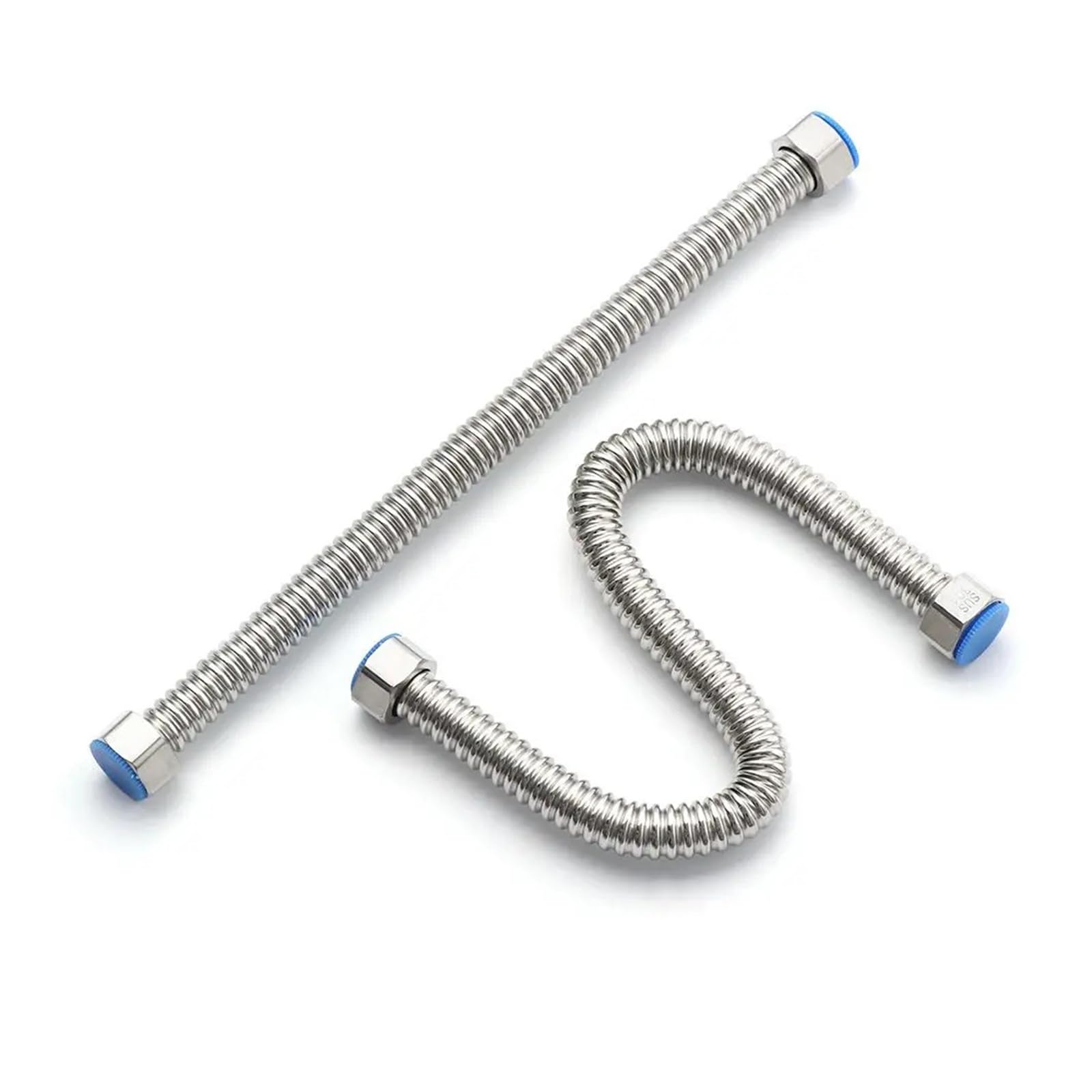Manguera de grifo de baño de acero inoxidable, tubo corrugado, conector de calentador, tubo de agua de suministro de fontanería, 60 cm de longitud