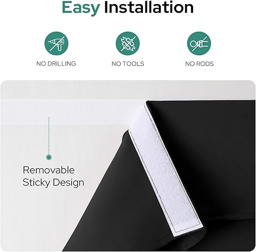 Miniatura 2 de HOMEIDEAS - Cortinas blackout para puerta francesa o puerta con vidrio, cortina con lazos superiores para privacidad y aislamiento térmico para