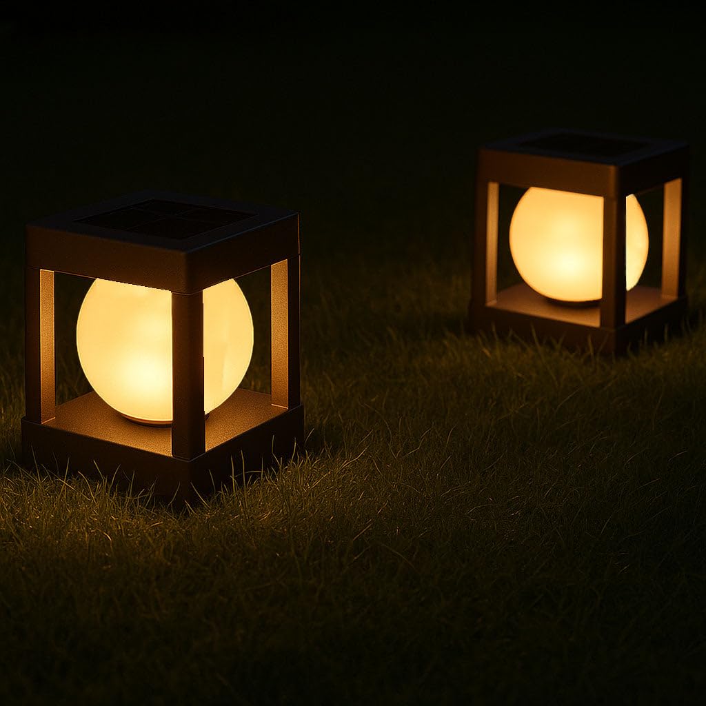 Lumisky Zestaw 2 lamp solarnych LED do nakłuwania lub postawienia 2x CUBYA ciepła biel H21,5 cm