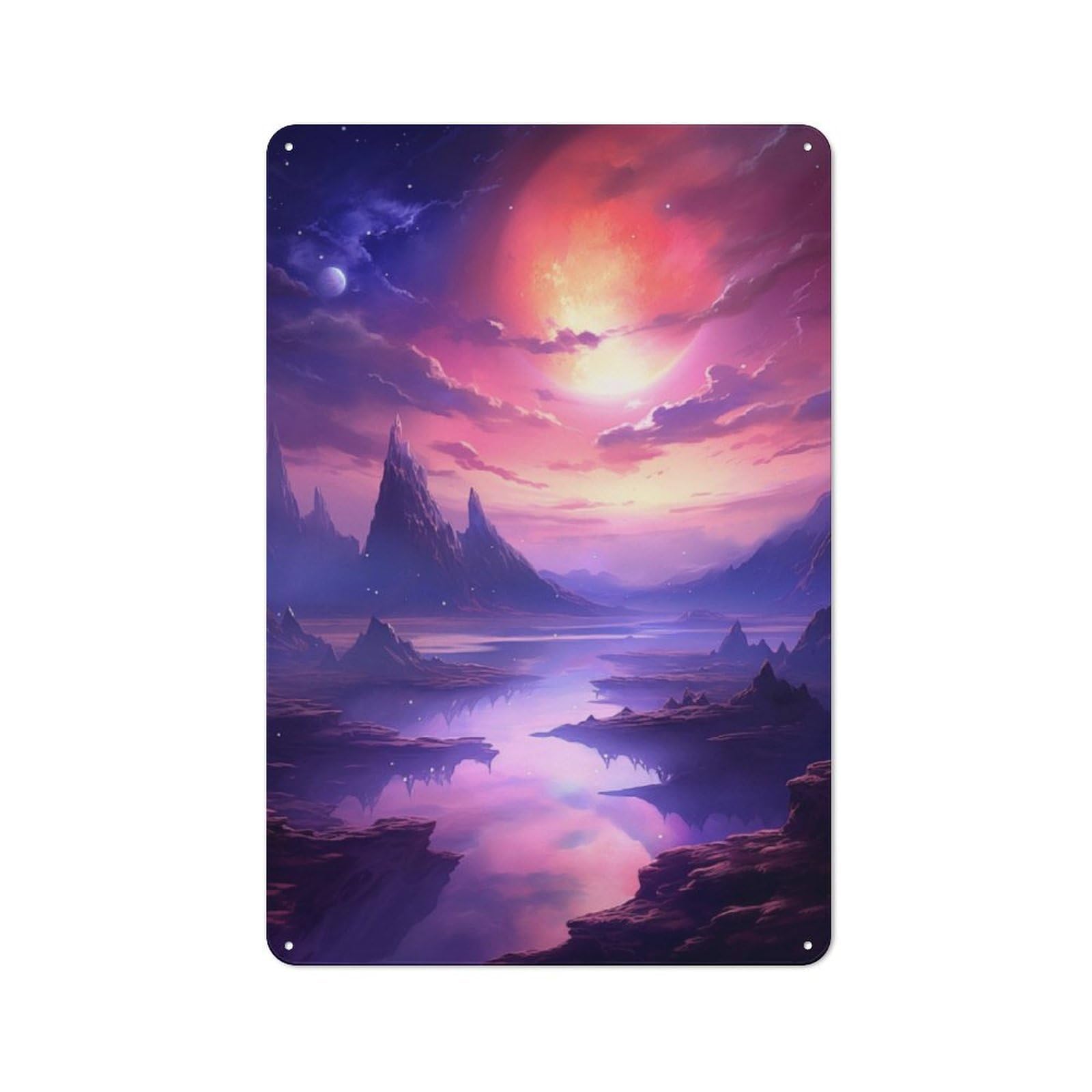 Junmoney Celestial Wilderness Retro Tin Wall Plaque 30X20cm For Man Cave Or Games Room, For Games Room Collectors