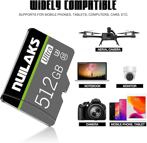 Miniatura 6 de Tarjeta Micro SD de 512 GB de alta velocidad para Nintendo Switch, tarjeta de memoria impermeable para teléfono inteligente Android, cámara digital,