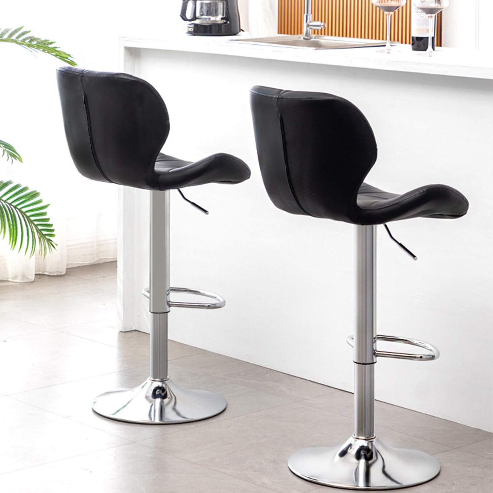 Amazon.co.jp: カウンターチェア 2脚セット グレー 椅子 360° 回転