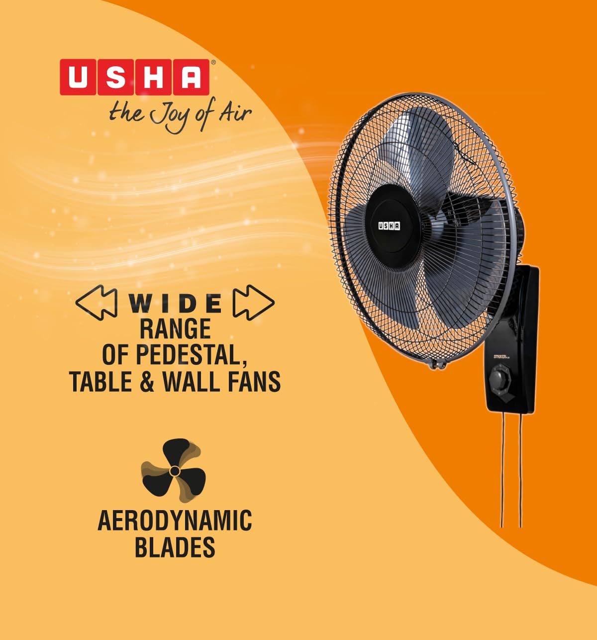Usha WF Striker Plus HI Speed 400MM Black ISI