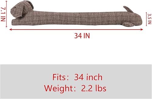 Miniatura 7 de Tapón de tela para perros para debajo de la puerta, 3 libras, resistente e insonorizado, protector de corrientes de aire de 34 pulgadas para ahorro