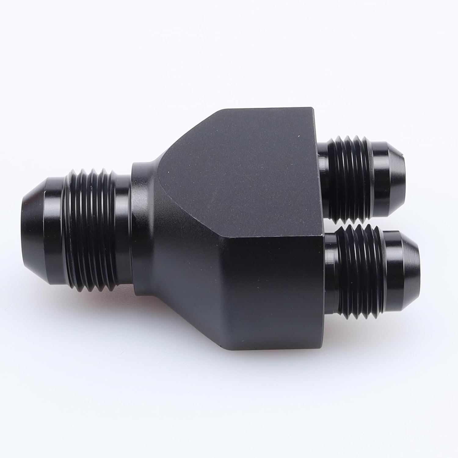 AC PERFORMANCE -8 AN In to -6 AN Out Y Block Splitter Fuel Fitting Aluminum Black