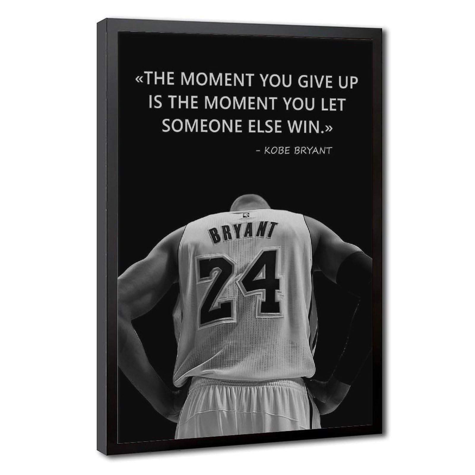 Mnyuein Kobe Bryant Canvas Inspirational Quotes Canvas Poster Bedroom Decor Sports Landscape Office Room Decor Gift Black Frame 24" L X 36" W