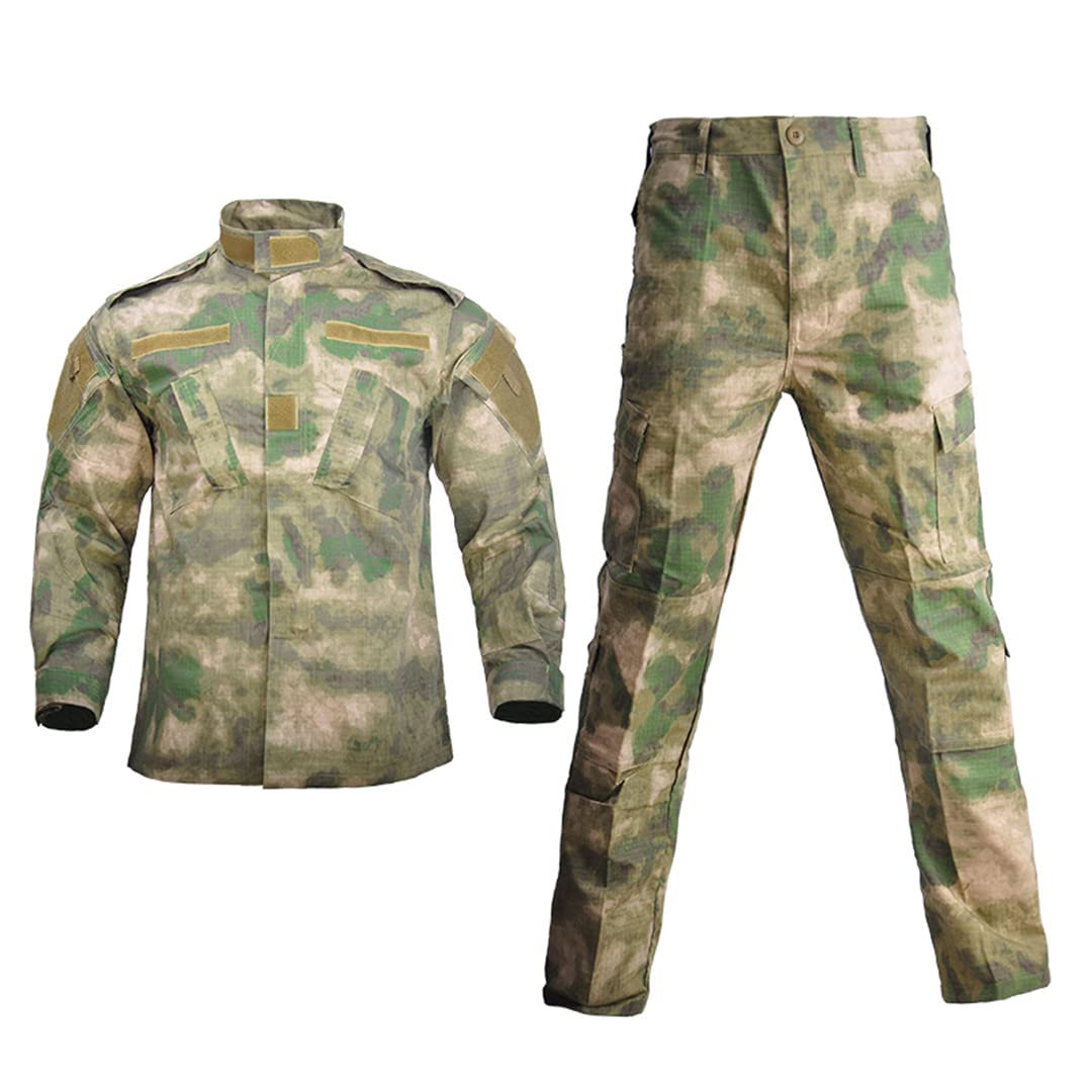 Uniforme Militar Camo Tactical Trajes Hombres Combate Camo Trajes Hombres Caza Ropa Entrenamiento Conjuntos Chaquetas ruinas verde S-55-65kg