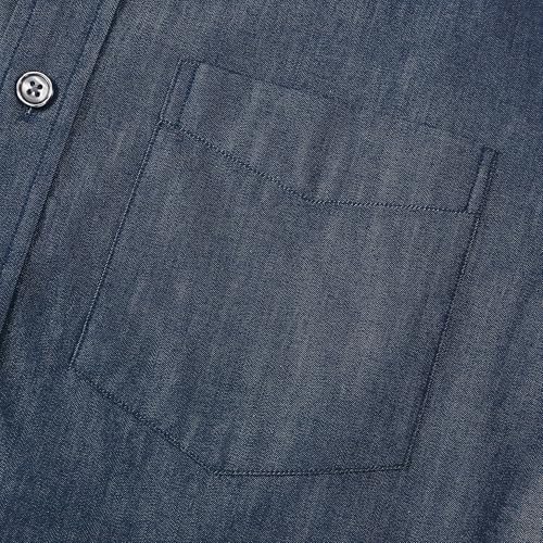 Image of Dubinik Mens Short Sleeve Button Down Shirts Soft Breathable Summer Vintage Regular Fit Lightweight Men's Casual Shirt