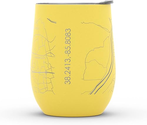 Vista 1157 de Well Told Lexington Kentucky Map - Vaso de vino aislado con grabado de mapa de Kentucky, taza de acero inoxidable grabada (12 onzas, verde domingo)