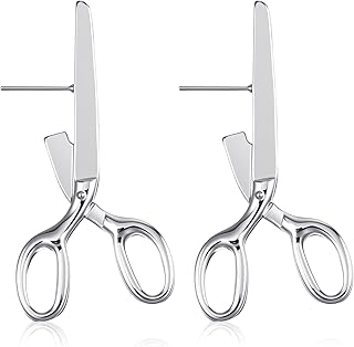 Scissors Earrings, Unique Stud Earrings for Women, Vintage Gothic Weird Earring, Fun Jewelry Accessories, Halloween Party Novelty