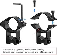 Vista 4 de CVLIFE Anillos de alcance de 1 pulgada - Montaje de alcance para rieles de cola de milano y Picatinny - 2 piezas