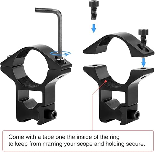 Miniatura 4 de CVLIFE Anillos de alcance de 1 pulgada - Montaje de alcance para rieles de cola de milano y Picatinny - 2 piezas