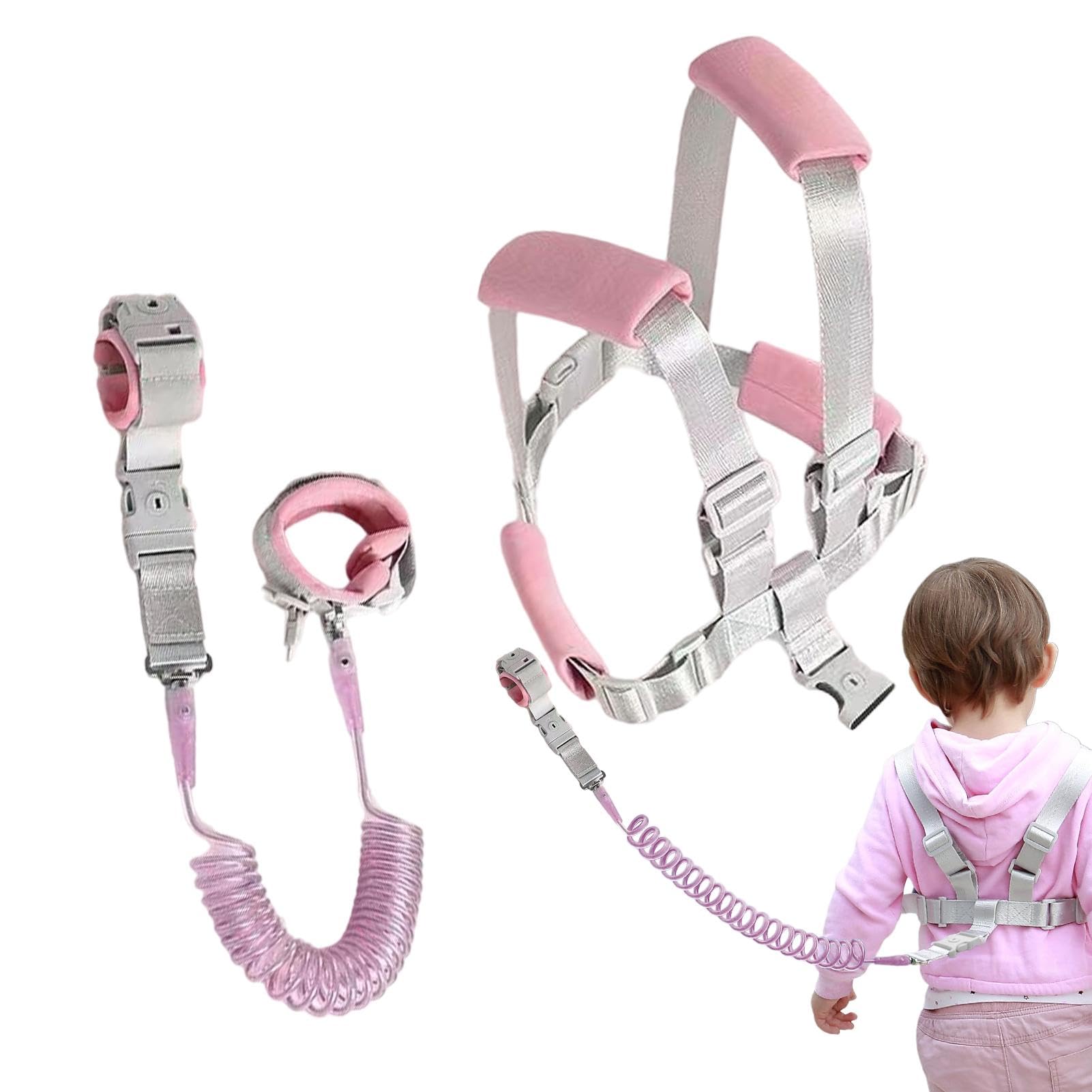 Kid Harness with Leash, Toddler Leashes Anti-Lost Wrist Link, Baby Anti Lost Harness Belt Strap, Kids Walking Wristband Assistant, Baby Walking Holder