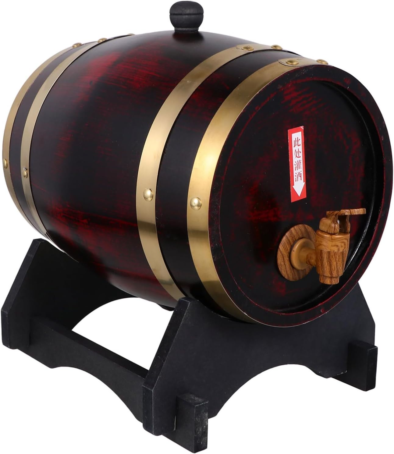 KICHOUSE 1pc Set Solid Wood Wine Barrel Red Wine Barrel