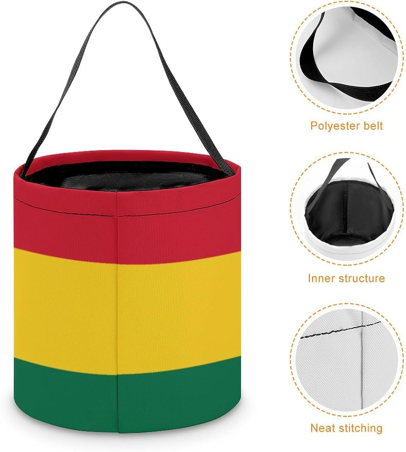 Ghana Flag Candy Bag Halloween Treat Goody Bags Party Basket Handbag Holiday Decor