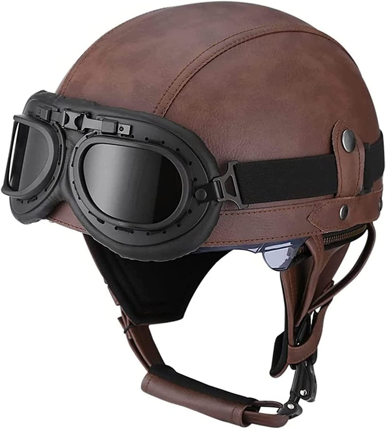 Casque moto jet vintage en cuir idéal pour vos balades en chopper