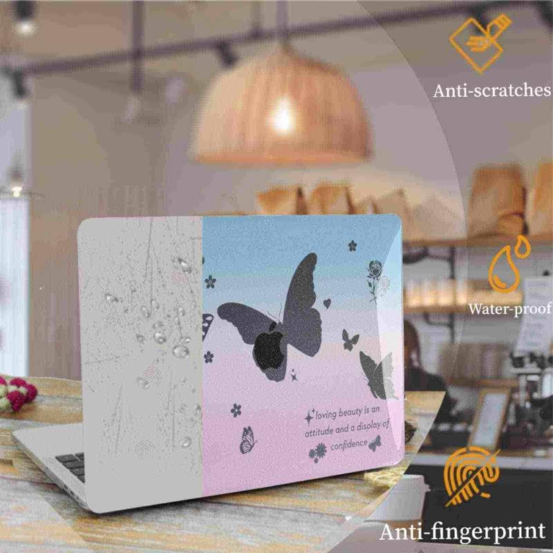 Funda para MacBook Air 15 M4 M3 M2 de plástico rígido con diseño de mariposas y protector de teclado 2