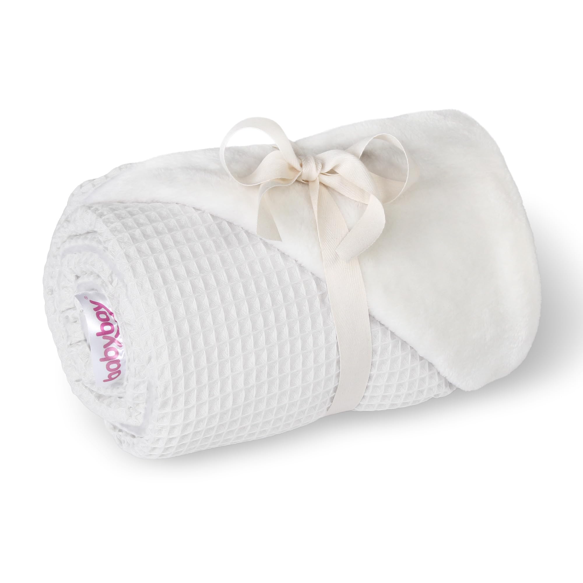 babybay Cuddly Blanket 75 x 100 cm Waffle Piqué, White