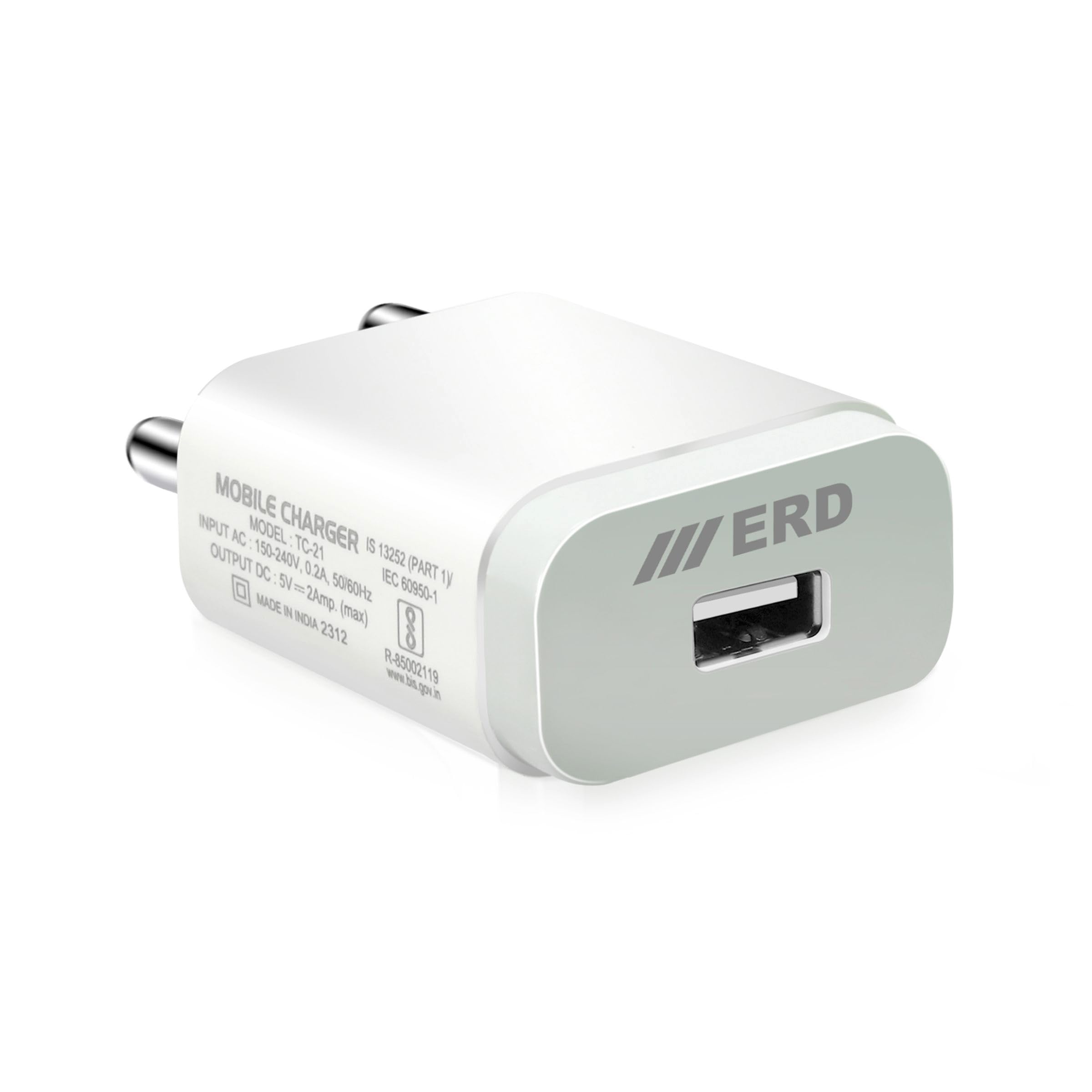 ERD TC-21 5V-2Amp Mobile Charger Adapter with Fast Charging Technology | Compatible with Headphones, MP3 Players, Tablets, Game Consoles, Cameras, Speakers, GPS, Cellular Phones, Smartwatches (B0BJKD3PBB) Amazon Price History, Amazon Price Tracker