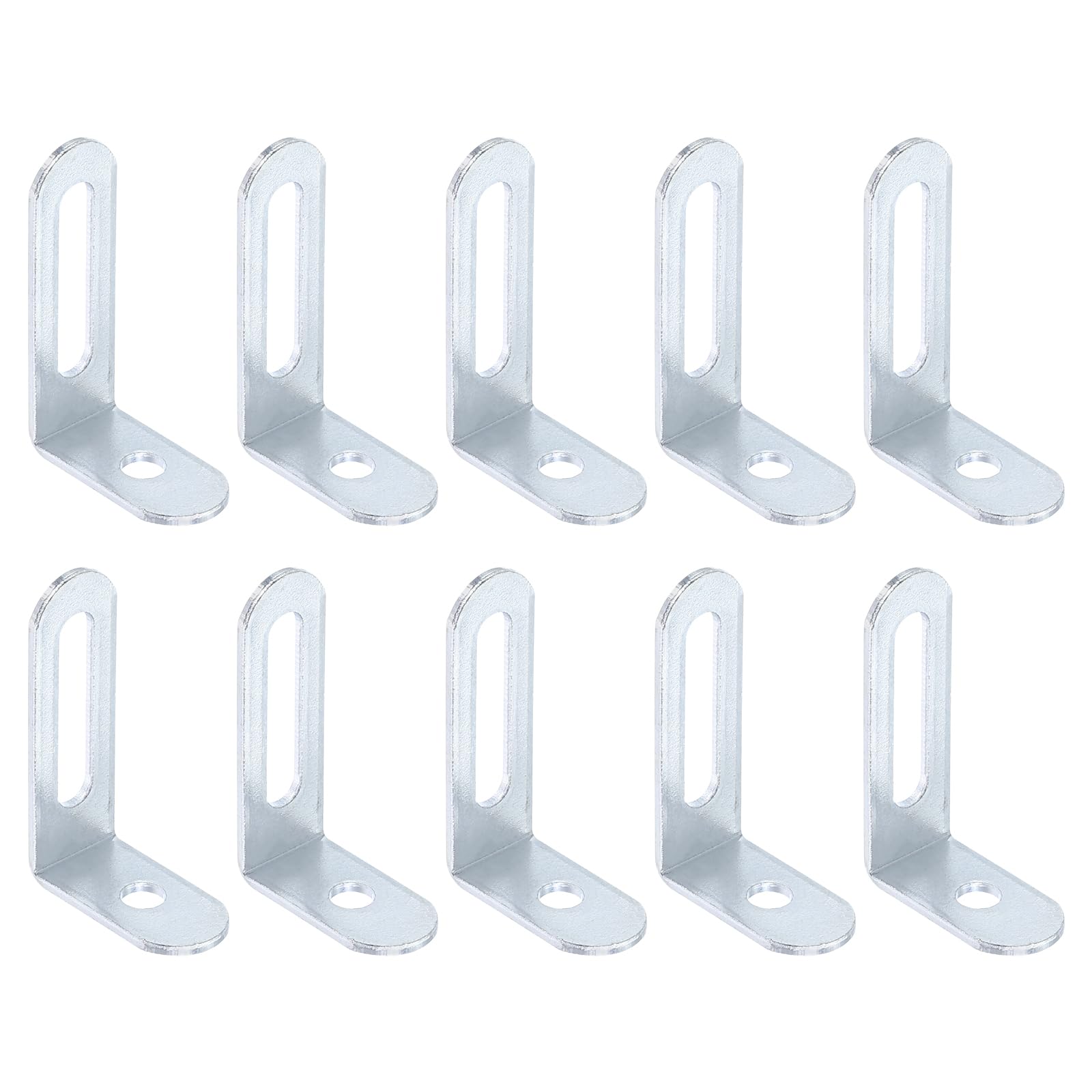 sourcing map 10Pcs L-Shaped Brackets Corner Brace, 1.5"x0.94"x0.47" Corner Bracket Shelf Bracket Right Angle Brackets for Wood Shelves Furniture (38x24x12mm, Silver)