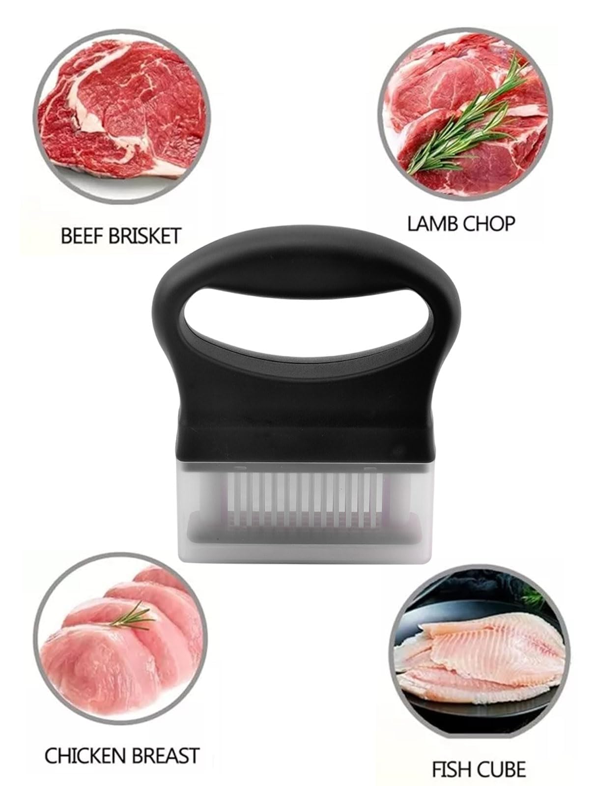 Attendrisseur à Viande En Acier Inoxydable MINZHI - 48 Aiguilles Ultra Tranchantes Avec étui