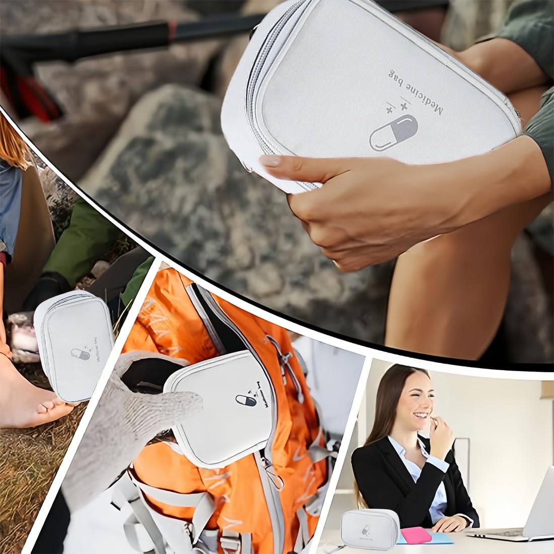 JEYORZY Botiquín de Primeros Auxilios Mini Bolsa Portátil Pequeña para Coche