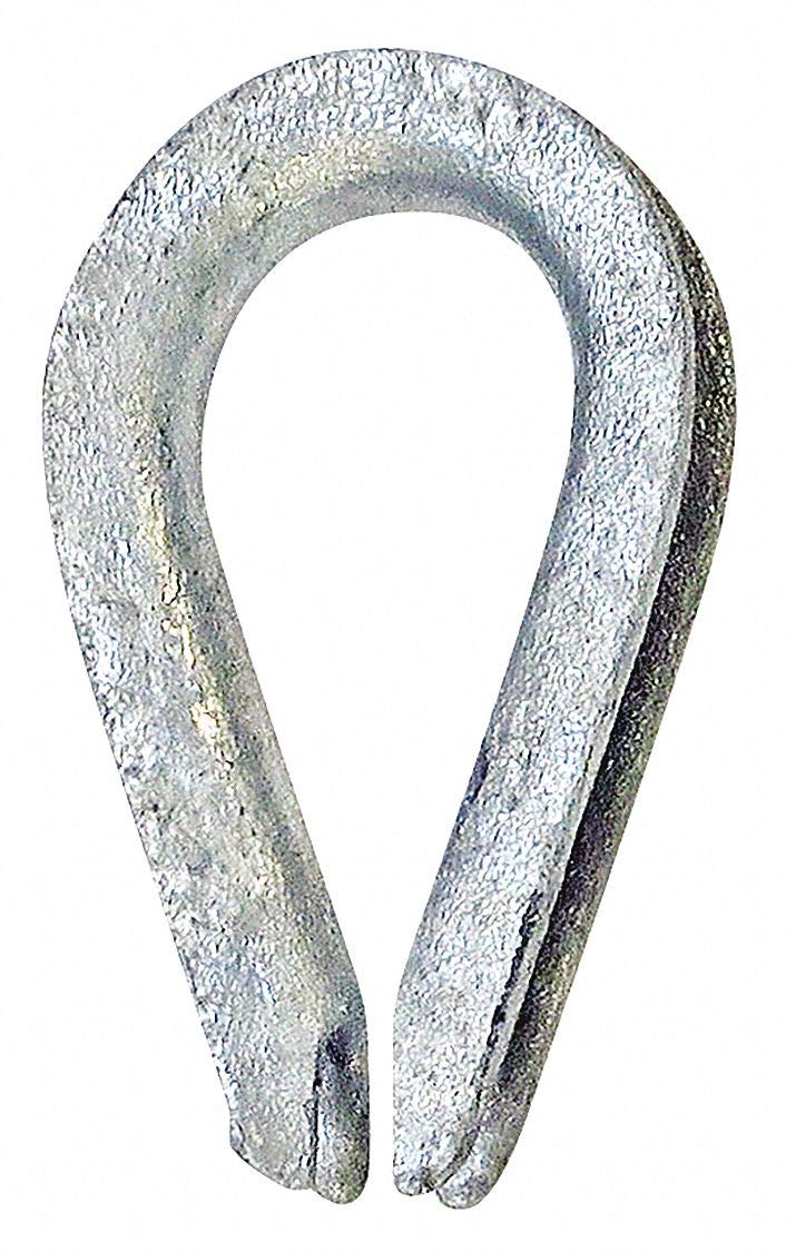 Ligth Wire Rope Thimble, 3/8 in, Steel (6 Pieces)