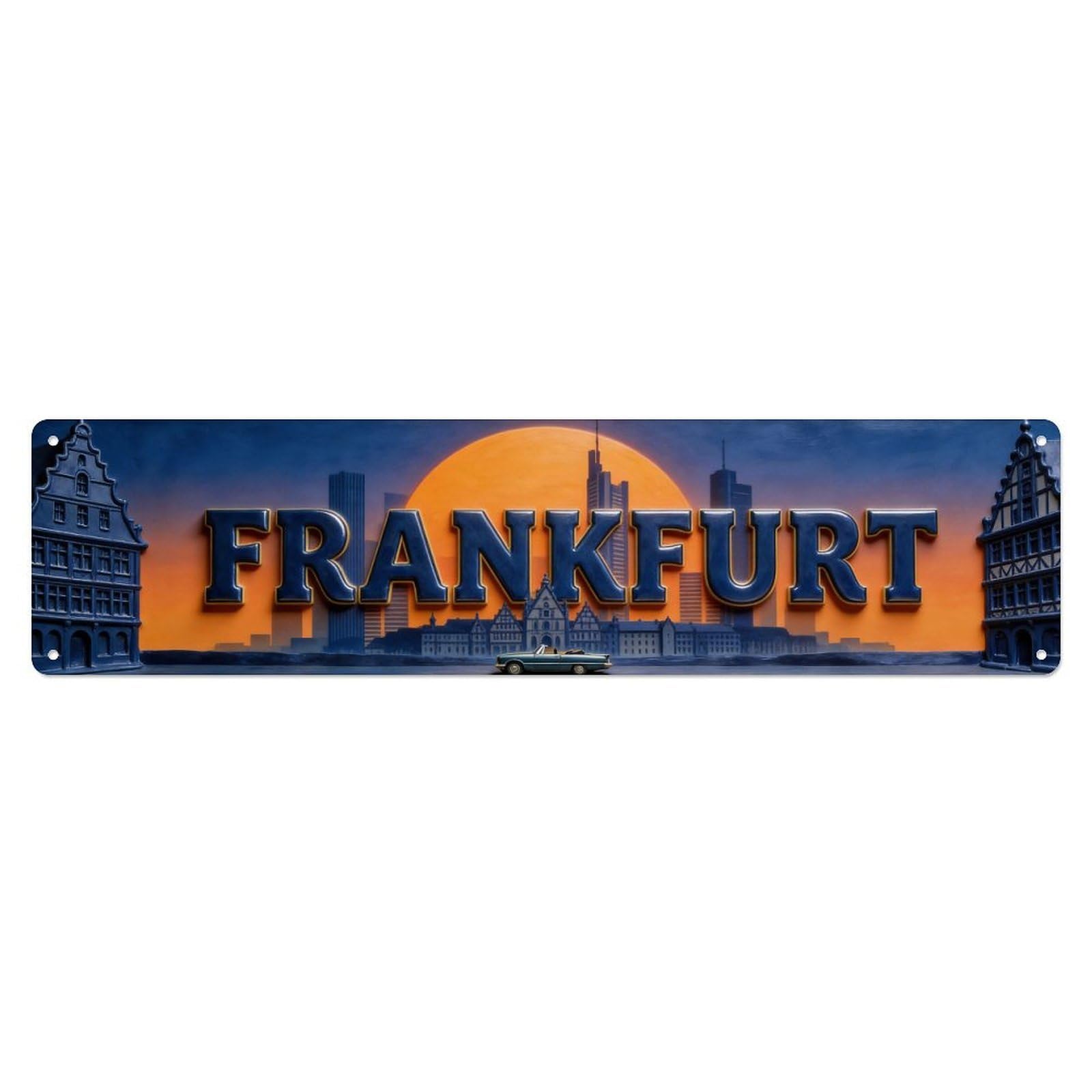Frankfurt Germany Vintage Metal Tin Sign