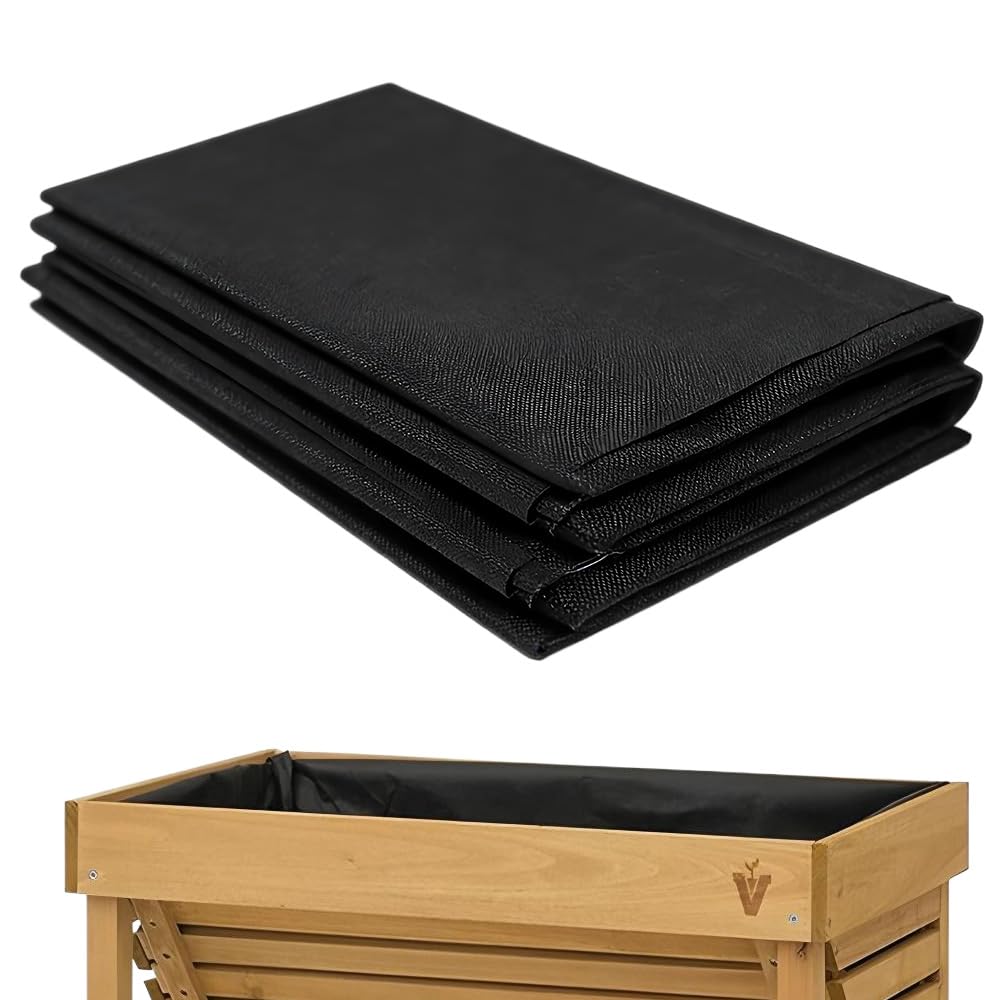 Fabric Liner for Large Veg Trough,162cm x 290cm Outdoor Raised Bed Planter Liner, Non Woven Fabric Plant Liners, Replacement Felt Window Box Liners for Garden Flower, Medium, Black