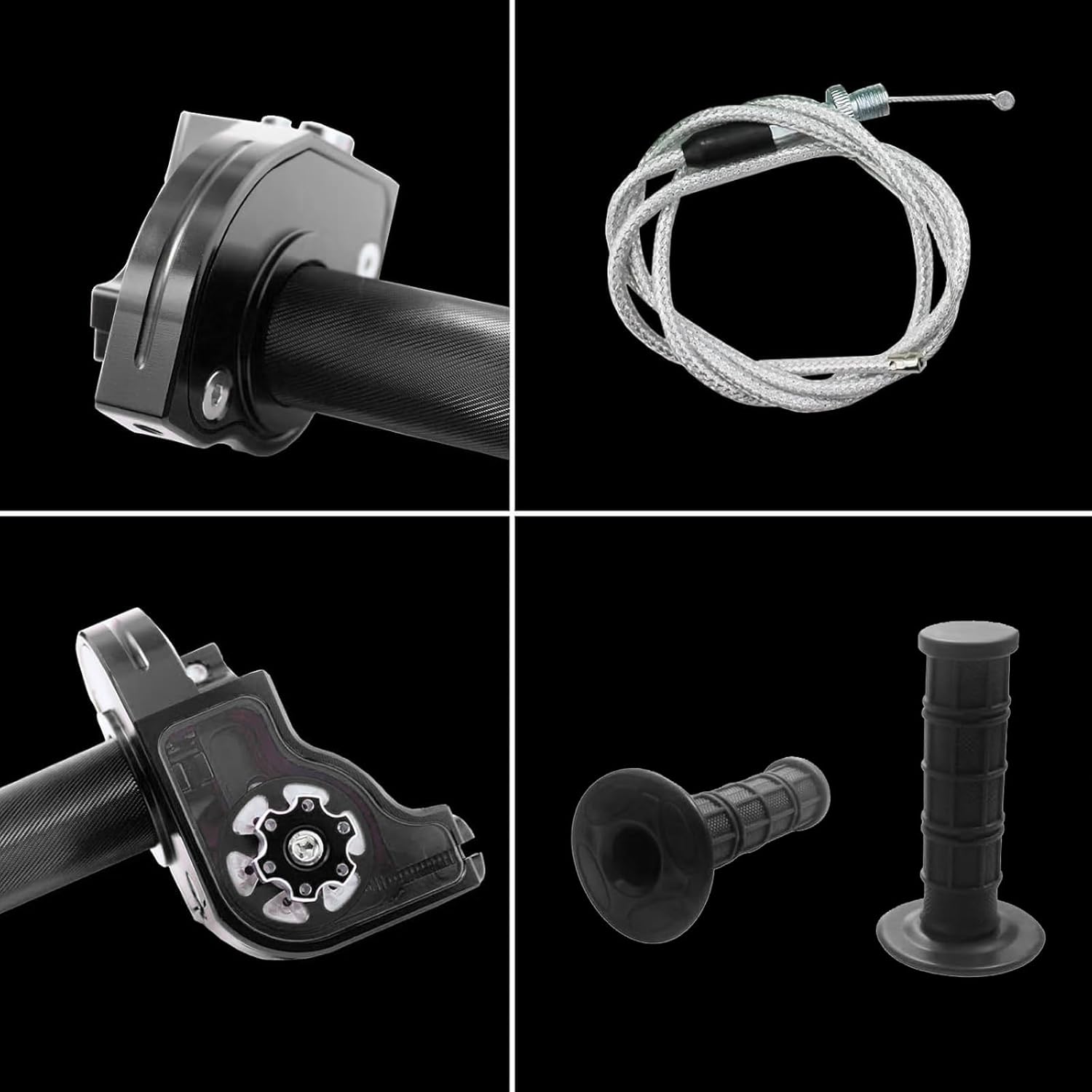 Motorcycle CNC Aluminum Universal Throttle Grip 7/8" 22mm Quick Twister with Throttle Cable Assembly for KLX CR CRF EXC XR CRF50 CRF230 50 70 110 125 230 250 Dirt Pit Bike Motorbike