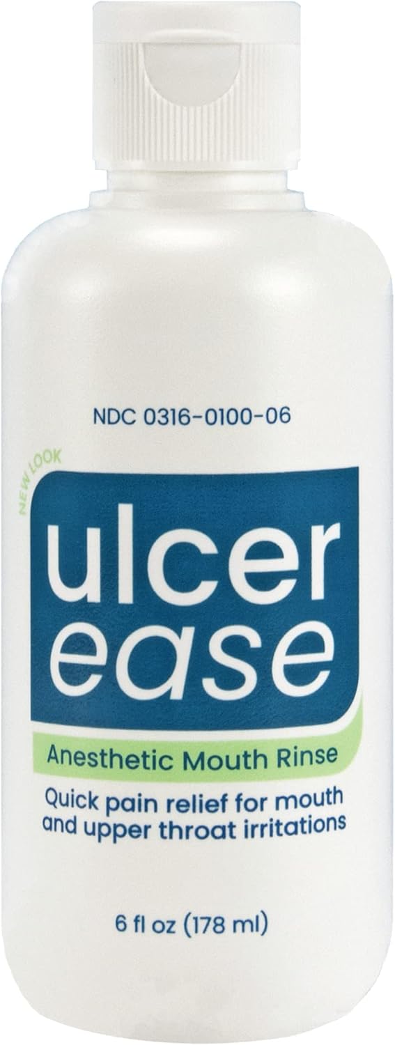 UlcerEase Anesthetic Mouth Rinse, Bottle, Updated Packaging, 6 Fl Oz Health