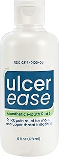UlcerEase Anesthetic Mouth Rinse, Bottle, Updated Packaging, 6 Fl Oz