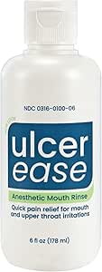 UlcerEase Anesthetic Mouth Rinse, Bottle, Updated Packaging, 6 Fl Oz