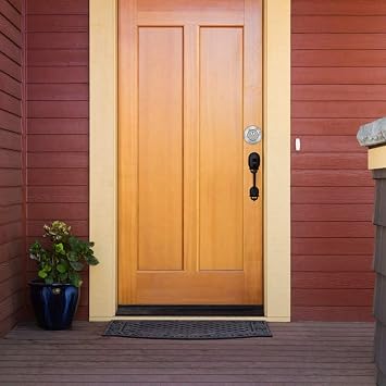 Double Keyed Deadbolt Lock - Keyed on Both Sides, Double Cylinder Deadbolt with 2 Side Keyed Round Modern Deadbolt Door Lock for Interior and Exterior (Stainless Steel)