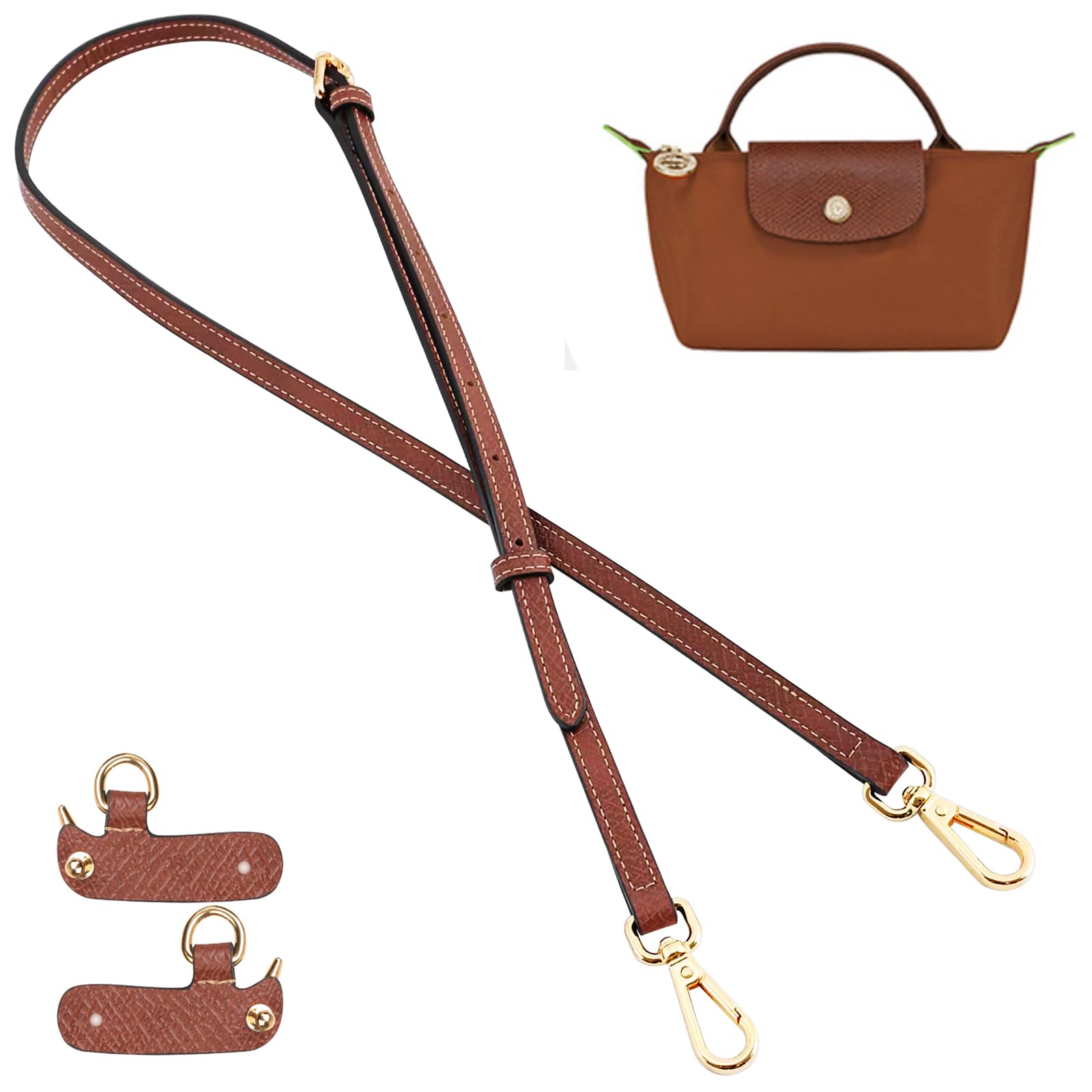 jiesinlov Rindsleder Taschen Riemen Umrüstsatz Ersatz verstellbaren Crossbody Schultergurt für Le Pliage XS Mini Pouch