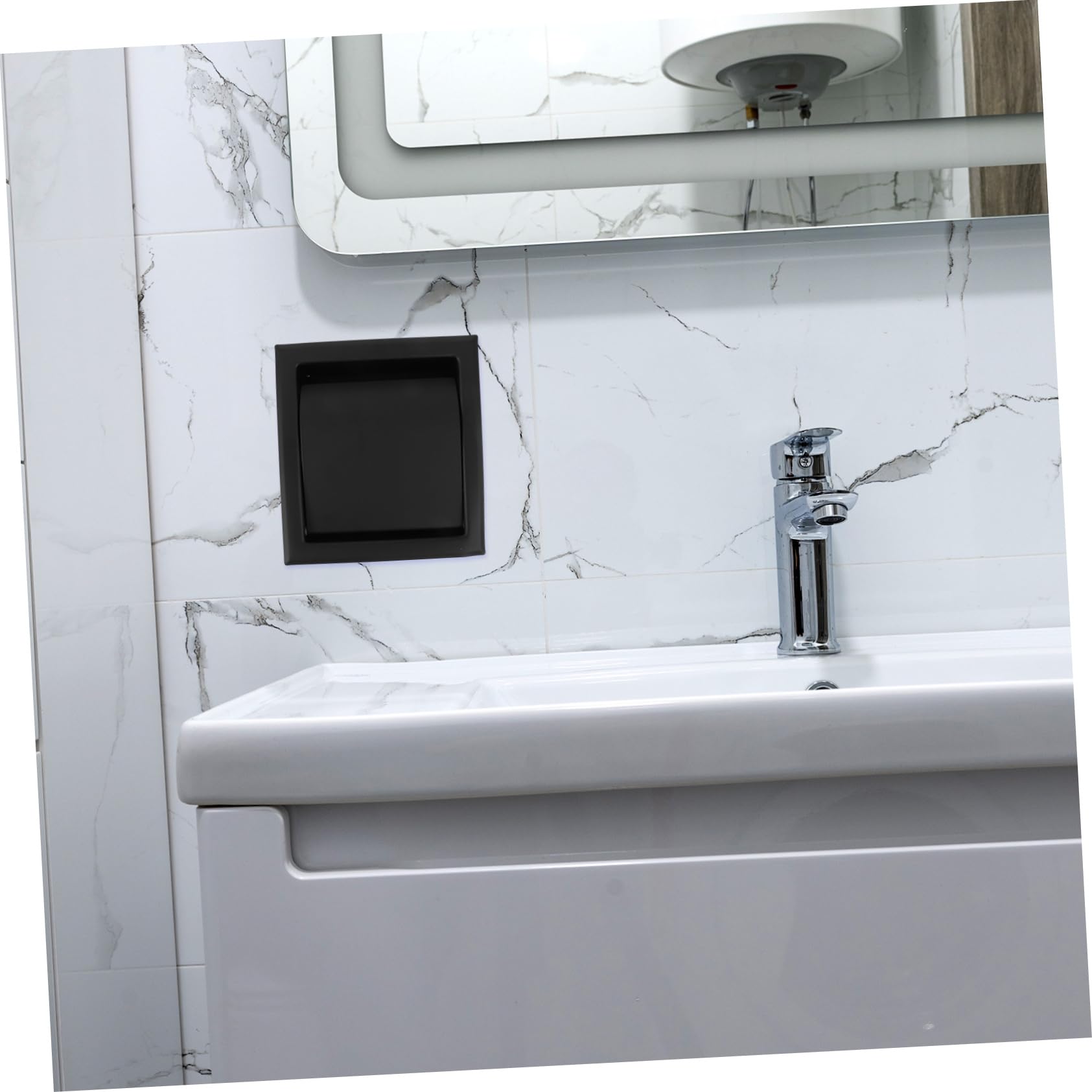 WOONEKY Portarotolo da Muro in Acciaio Inossidabile Nero, Design Moderno e Semplice, Facile da Usare e Pratico per Bagno o Cucina