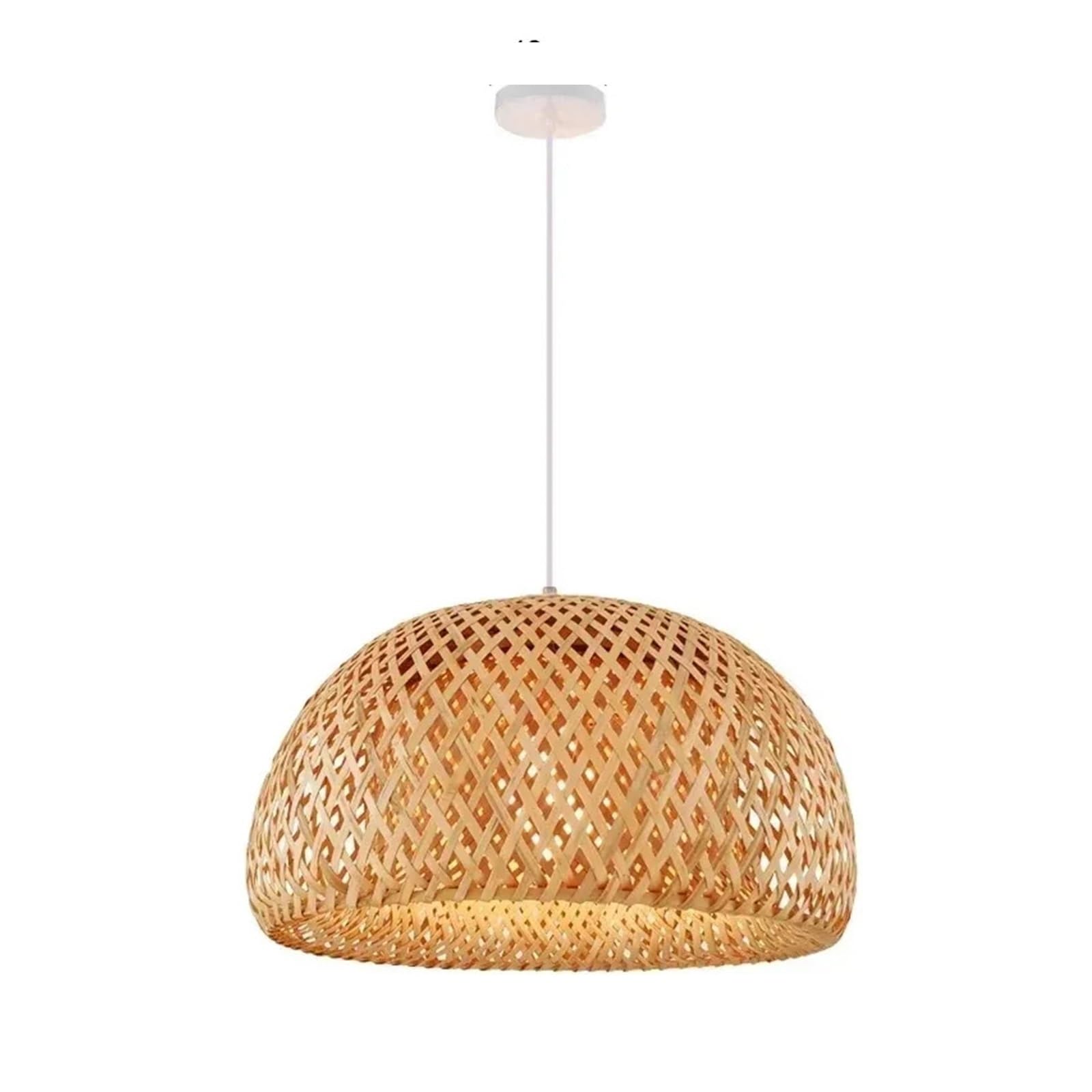 Rattan Lampshade Pendant Lamps Lights Rattan Wicker Hand Knit Suspended Braided(Style F-color2 Base)