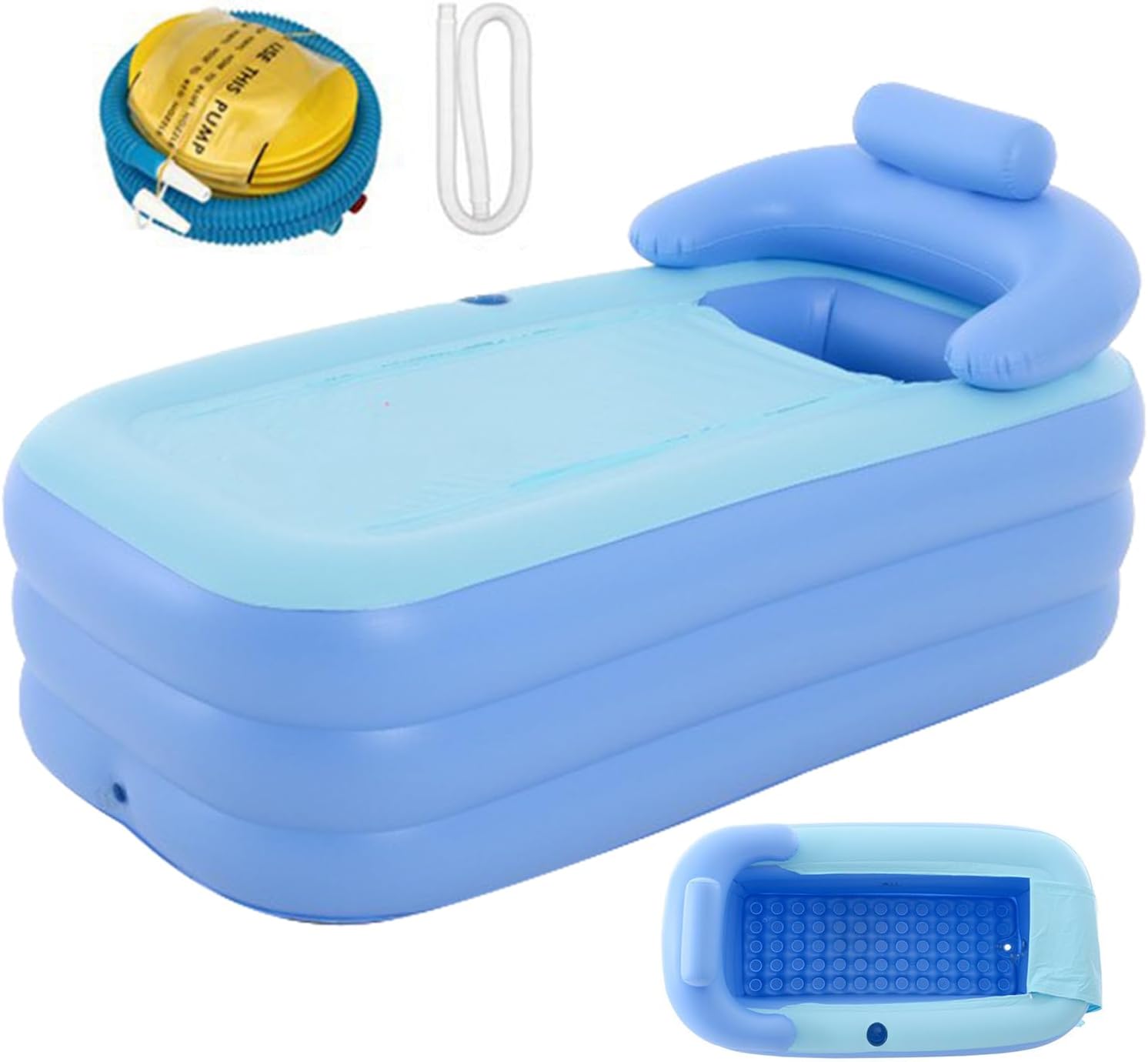 Portable Bathtub, Folding Bathtub, Can Be Installed Anywhere, Folding Bathtub, With Thermal Lid, Portable Bathtub, Easy Installation, Foot Type Air Pump, Large Size, Anti-Slip, Compact, Bathtub,
