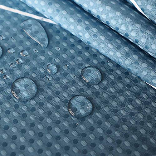 Blue And White Ombre Shower Curtain Set For Bathroom,Geometric Pattern Bathroom Shower Curtains With 12 Hooks,Waterproof Shower Curtain, Durable And Machine Washable, 72 X 72 In, Navy Blue #TOP4