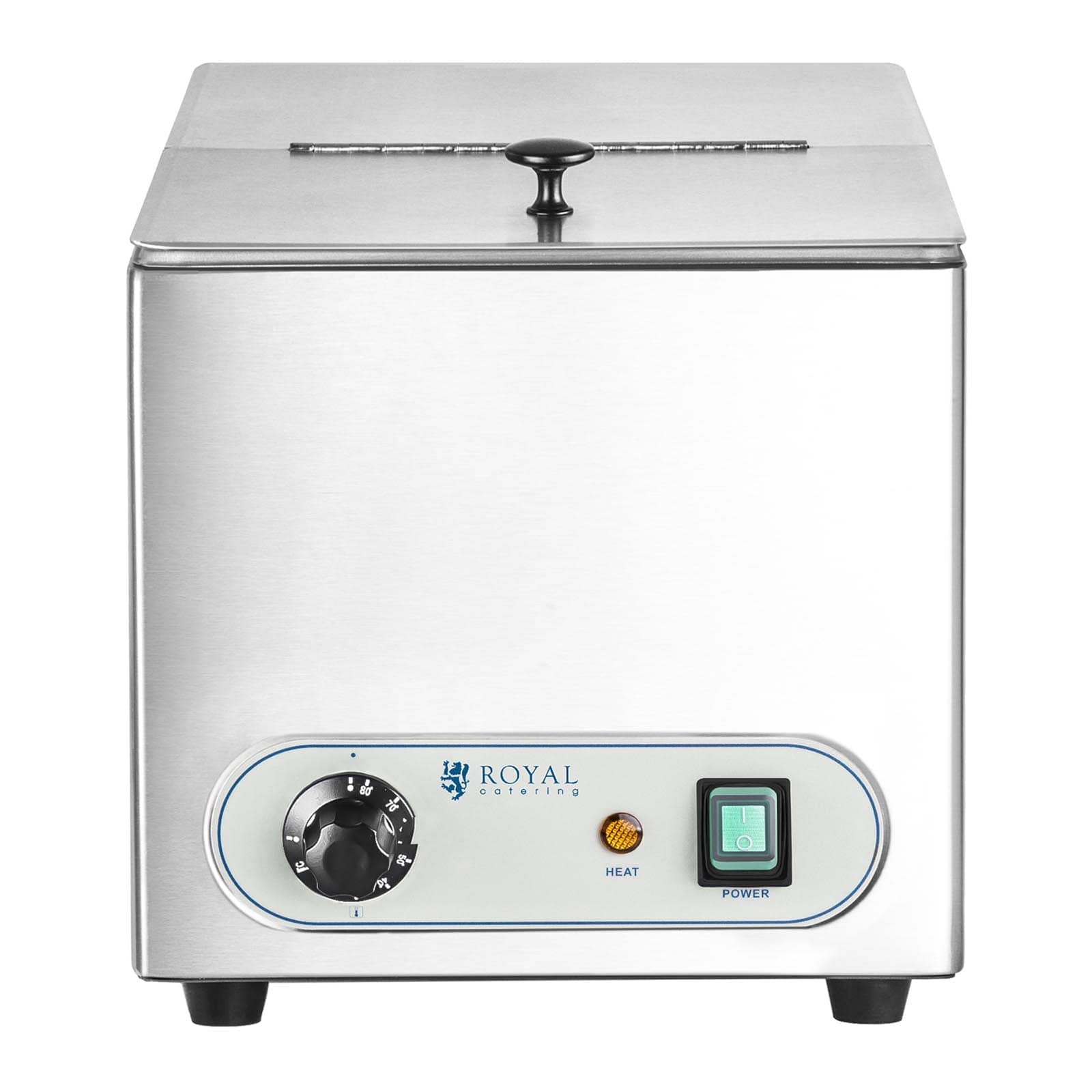 Royal Catering RCHW-1000 Bagnomaria Scalda Wurstel Hot Dog (10 Litri, 30-90°, Acciaio Inox, 1000 W)