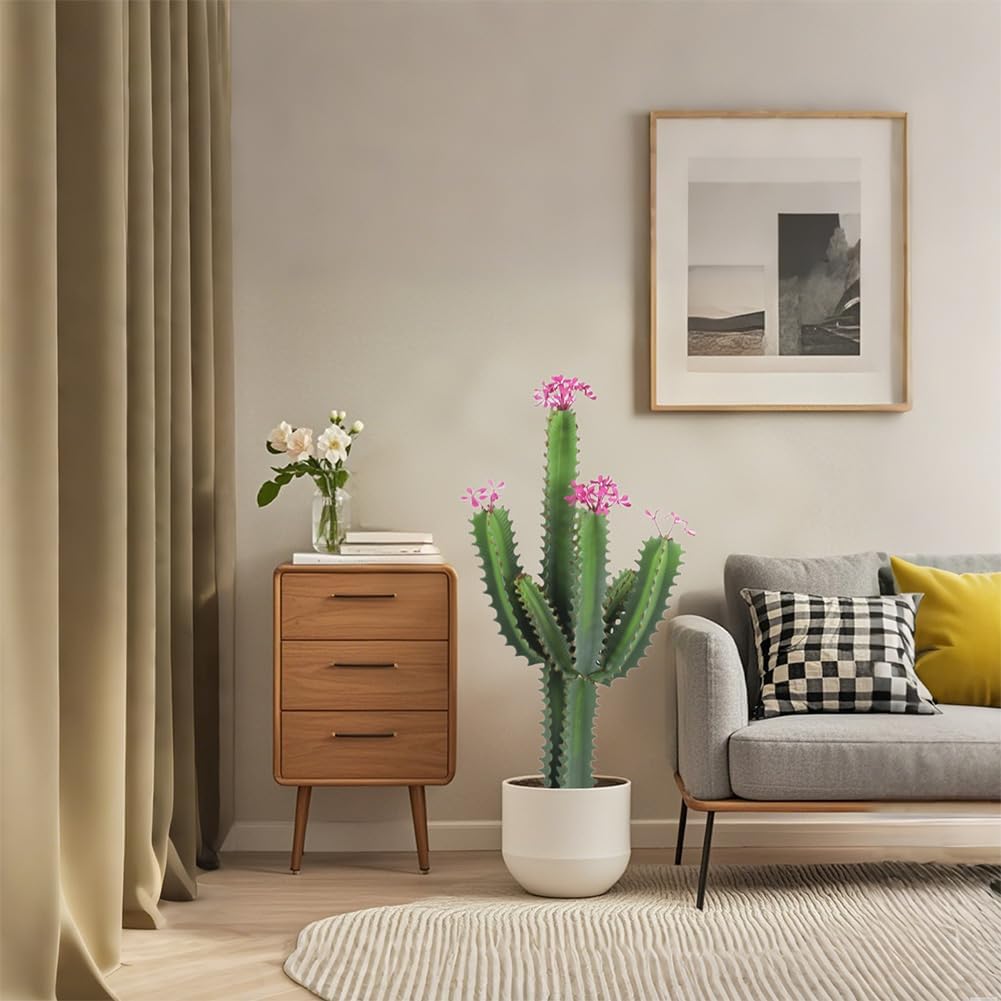 IDEALHOUSE Cactus Artificial 91cm En Maceta Planta Artificial Para Oficina