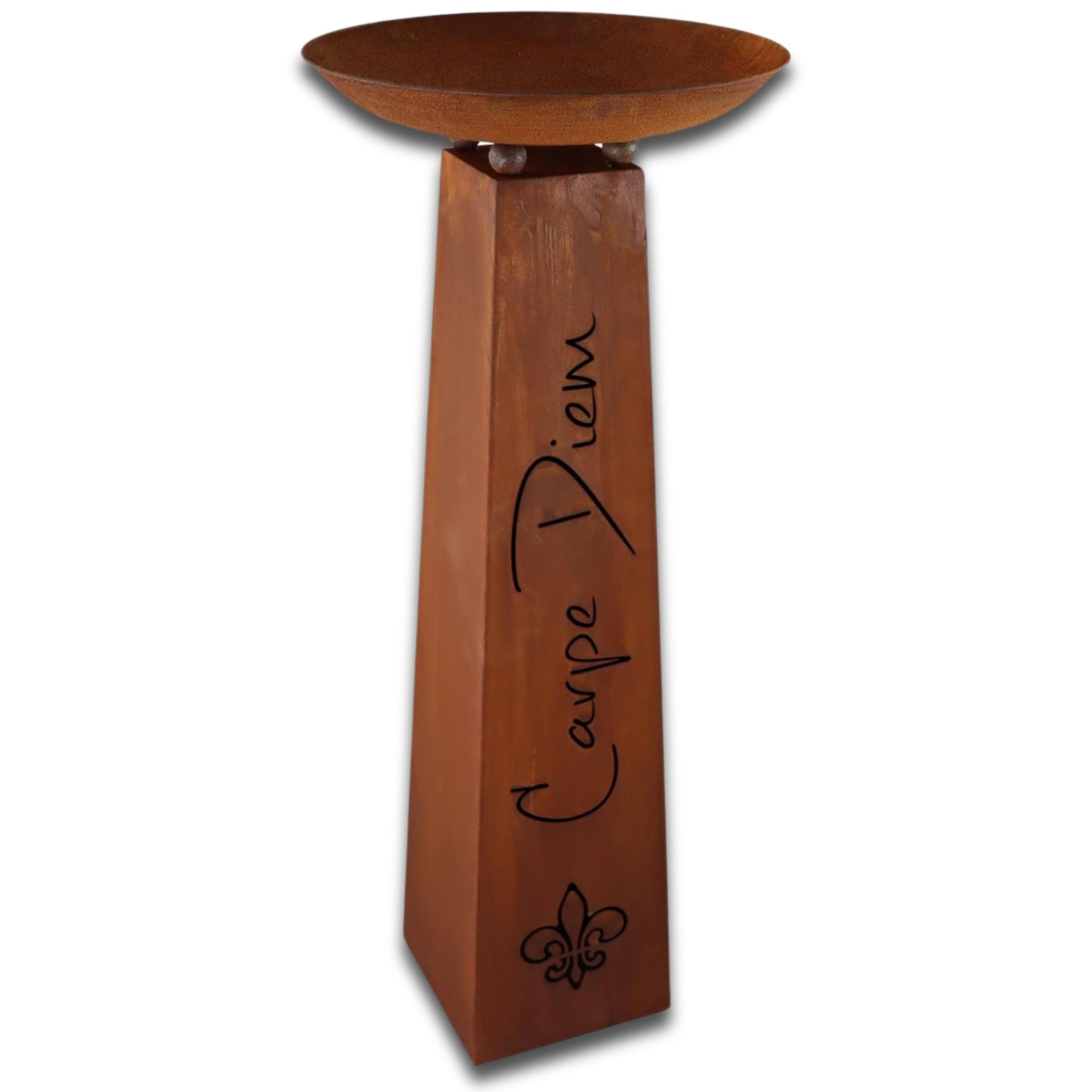 Rostikal Blumensäule 110 cm mit runder Pflanzschale 47 - Gartendeko Für Draußen Wetterfest, Deko Garten, Garten Deko Draußen - Wetterfeste Deko Für Ihren Outdoor-Bereich