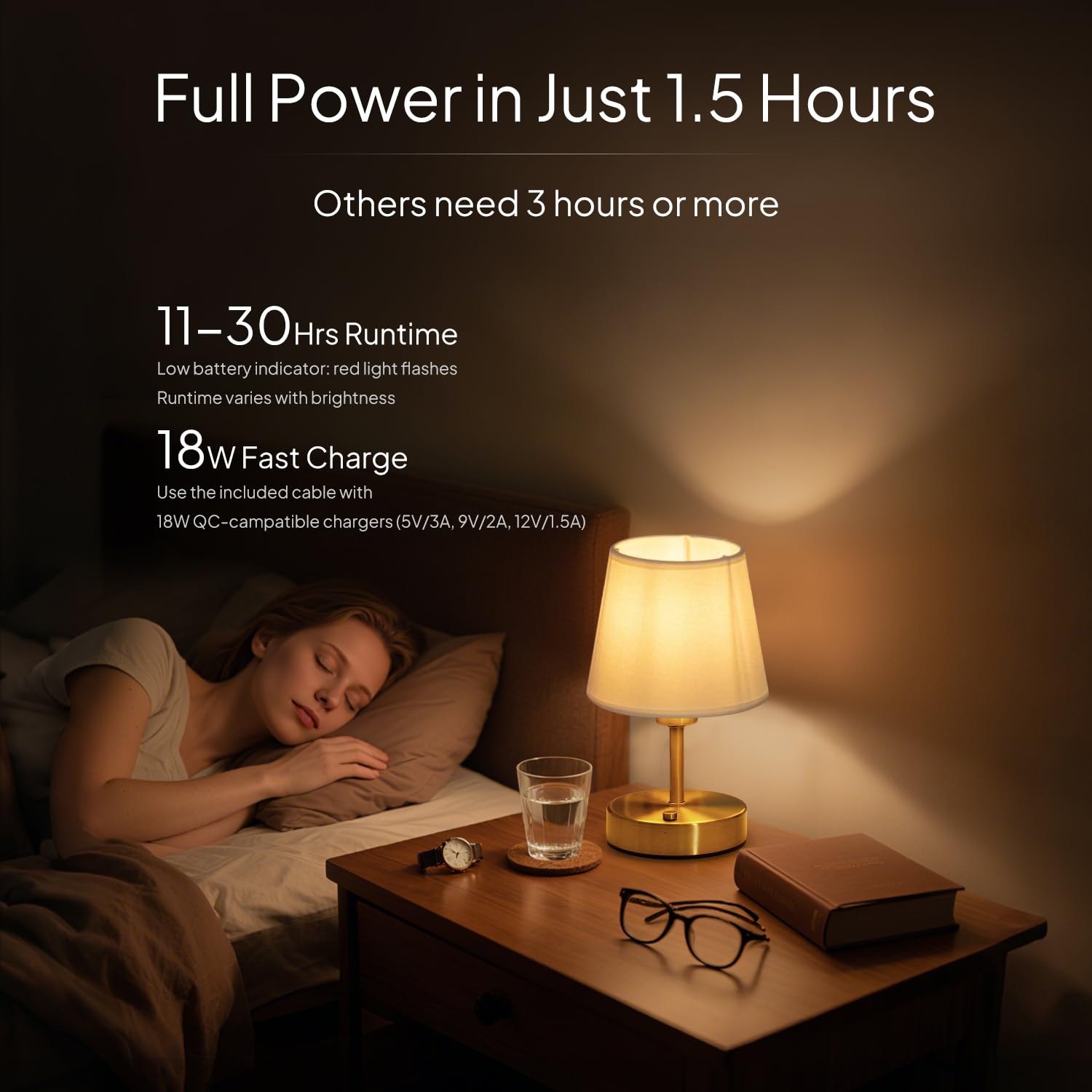 EppieBasic Rechargeable Table Lamp Cordless: Fast Charging & Long Lasting - Image 3